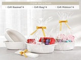 4 Pack Small Woven Basket with Handles, All 12"x 8"x 5", Cotton Rope Room Shelf Storage Basket, Cat V1259-DP01-A-4575