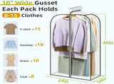 Clear Garment Bags for Hanging Clothes & Travel - Long Plastic Clothes Cover for Suit, Coat, Dress, V1366-AZ2-W-18288