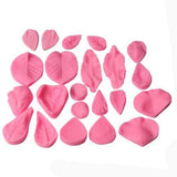 22PCS Gum Paste Leaves Flowers Veining Silicone Fondant Molds for Wedding Cake Cupcake Chocolate V1370-AZ4-12802