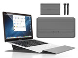 Grey 3-in-1 Laptop Sleeve with Built-In Stand & Wrist Rest Waterproof PU Protective Case for 13/14 V888-ELOSUNG43910