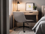 2 Set Office Desk Chair - Loop Yarn Fabric Home Swivel Chair Cut-Out Seat HALO GREY V274-FT-VOC-002BK-LGY2