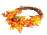 Artificial Leaf Pumpkin Wreath Door Window Fall Wreath for Halloween Christmas Decoration V1294-YM0710-3115210133111