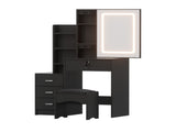 Artiss Dressing Table Vanity Desk Set Stool Led Black FUR-V-DRESS05-LED-BK-AB