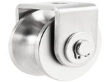 2 Pack 3 Inch Stainless Steel U Groove Wheel, U Groove Caster with Bracket for Sliding Rolling V1370-AZ4-03886