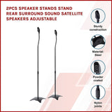 2pcs Speaker Stands Stand Rear Surround Sound Satellite Speakers Adjustable V63-833411