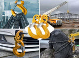 2SET 3.15T Sling Hook Heavy Duty Hammerlock/Slip Hook Kit With Swivel Winch & Safety Latch- Yellow V1181-SH-315T-YE