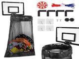 Over the Door Basketball Laundry Hamper, Hanging Laundry Basket with Basketball Hoop & Zipper, Black V1369-AZ3-W-08600