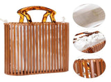 Fashion Handwoven Bamboo Handbag Summer Beach Bags Tote for Holiday Travel Shopping V1294-YM0901-3117200087711