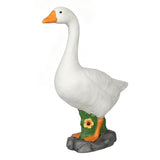 Goose-Shaped Outdoor Garden Ornament, Courtyard Decoration Sculptures with Replaceable Cowboy Hats V1192-AZ-W-24289