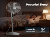 DEVANTI 16" Pedestal Fan with Remote 3 Speeds 8H Timer, White PF-RC-40G2M-WH
