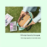 Green 2-in-1 Oxford Picnic Blanket and Shoulder Bag - Foldable Outdoor Mat with Storage V888-ELOSUNG56192-1
