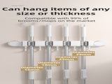 White Vacuum Suction Cup Mop & Broom Storage Rack Combination V888-ELOSUNG49235
