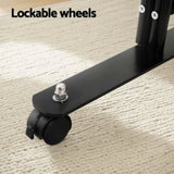 Artiss 4 Panel Room Divider Screen 217cm Wheel Fabric Black RD-D-PLY-217-WHEEL-BK