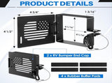 Landhoow 2 Pack RV Bumper End Cap, 4" Aluminum Square Camper Bumper Cover Plug with No Insect Vent V1258-DP02-C-756