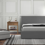 Milano Luxury Gas Lift Bed with Headboard - Grey No.28 - King Single ABM-10002030