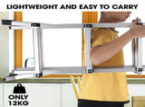 Bullet 4m Folding Aluminium Multipurpose Ladder, w/ Workshelf Platform, Spring Assisted Rapid Safety V219-TOLLDABU40AA
