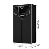 Portable Closet Wardrobe Freestanding Clothes Rack with Shelves Storage Cabinet for Bedroom, V1366-AZ2-W-11836
