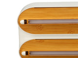 Plastic Wrap Dispenser Innovative Wooden Grain Adjustable Wall 3 In 1 Wrap Organizer with Cutter for V1294-YM0901-3118240160411