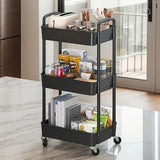 Four-Tier Rolling Cosmetics Storage Rack - Made of durable plastic, equipped with 360-degree swivel V1106-DCSNJ006