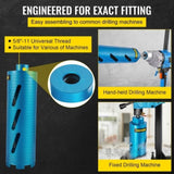 Dry Core Drill Bit, 88.9 mm Diameter 11 Threaded, 241.3mm Depth Diamond Coring Bore Tool with a V952-JJGS13.59.5IN2MQGV0