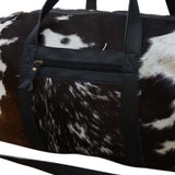COWHIDE PATCH OVERNIGHT BAG V742-M18427