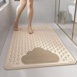 2-Pack Khaki Eco-Friendly Bath Mat with Massage Points - Anti-Slip Suction Cup Safety Bathroom Rug V888-ELOSUNG45087