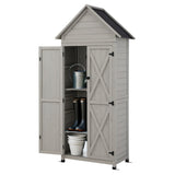 Gardeon Outdoor Storage Cabinet Cupboard Lockable Tool Organizer Shed Adjustable Grey OSC-CABI-WOOD-DD-GE