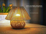 Elegant Boho Woven Table Lamp, Rattan Desk Lamp, Soft Lighting Cozy Atmosphere, Versatile Use V1192-AZ-W-24285