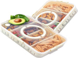 Snack Box Container,Dishwasher Safe Fruit Snack Containers,2 Pack Divided Serving Tray with Lid for V1259-DP01-A-3904
