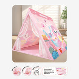 Kids Play Tent for Indoor Outdoor Fun, Waterproof Triangle Teepee with White Mesh Curtains, Spacious V1341-ZY-AALNDJV2-BLUE