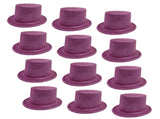 12x GLITTER TOP HAT Fancy Party Plastic Costume Tall Cap Fun Dress Up BULK - Light Pink V563-12GLTRTOPHAT-LTPNK