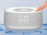 2 in 1 Alarm Clock with White Noise Sound Machine Night Light Sleep Timer for Bedroom - White V1263-JX-8225-2