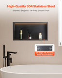 VEVOR Shower Niche 33.0x63.5x10.2 cm Recessed Shelf W/ LED Strip Stainless Steel V952-BXGLYBKHS1C1RHCKZ001V7