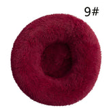Calming Donut Pet Bed -Soft Faux Fur, Anti-Anxiety Fluffy Round Bed for Cats and Small Dogs V888-ELOSUNG10282