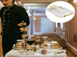 Hotel Kitchen Serving Tray, Golden Double Handle Design, and Practical V1369-AZ3-W-10667