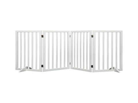 PaWz Wooden Pet Gate Dog Fence Safety White 800x 3MM PT1060-4XL-WH_NZ
