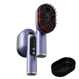 Wireless Electric Hair Comb with Vibration and Oil Mist Spray - Blue V1263-JX-8223-1