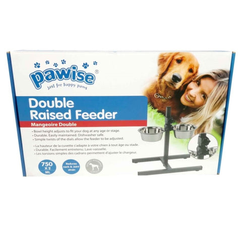 Double Raised Dog Bowl Stand 750ml Pet Cat Elevated Adjustable Food Water Feeder V238-SUPDZ-32919818633296