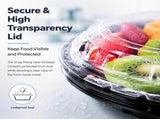 10 Pcs Round Appetizer Serving Tray with Lids, Disposable Food Storage Containers, Fruit Plastic V1369-AZ3-W-16325
