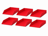6x Italplast Eazi Fold A4 Document Tray in Red V563-I534RED-6PCS