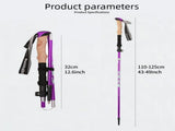 Purple Folding Hiking Poles Pair - Lightweight Aluminum Trekking Poles - Adjustable 110-125cm V888-ELOSUNG56521