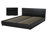 Artiss RGB LED Double Bed Frame with Beside Table Set 16 Colour Mood Lighting BFRAME-BS-LUMI04-D-BK