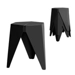 Artiss 4PC Puzzle Stool Plastic Bar Stools Stackable Black AI-PP-STOOL-T-BKX4