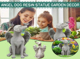 Desktop Decor,Resin Dog Decor Statue Outdoor Garden Sculpture Angel Puppy Decoration & Hangs V1192-AZ-W-28038