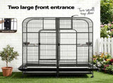 i.Pet Bird Cage Extra Large Aviary 185cm Pet Parrot Cage Castor Wheel Removable Divider PET-BIRDCAGE-H185-BK-AB