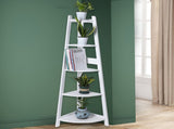 Levede 5 Tier Corner Shelf Wooden Storage White BO1013-WH_NZ