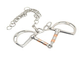 Horse Bit Stainless Steel Copper D Ring Snaffle Bit with Chain for 125mm Horse Mouth V1294-YM0717-3111220220411