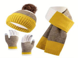 Unisex Knit Hat Scarf Gloves Set Winter Accessories Australia 3-Piece Warm Set - Red - Size L V1347-922-23958-RED-L