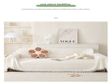 Black and white Ball Pattern Soft Waffle Weave Throw Blanket - Boho Style Cotton Blend Sofa Cover V888-ELOSUNG36048