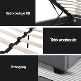 Artiss Bed Frame Queen Size Gas Lift Grey VILA BFRAME-E-VILA-Q-GY-AB